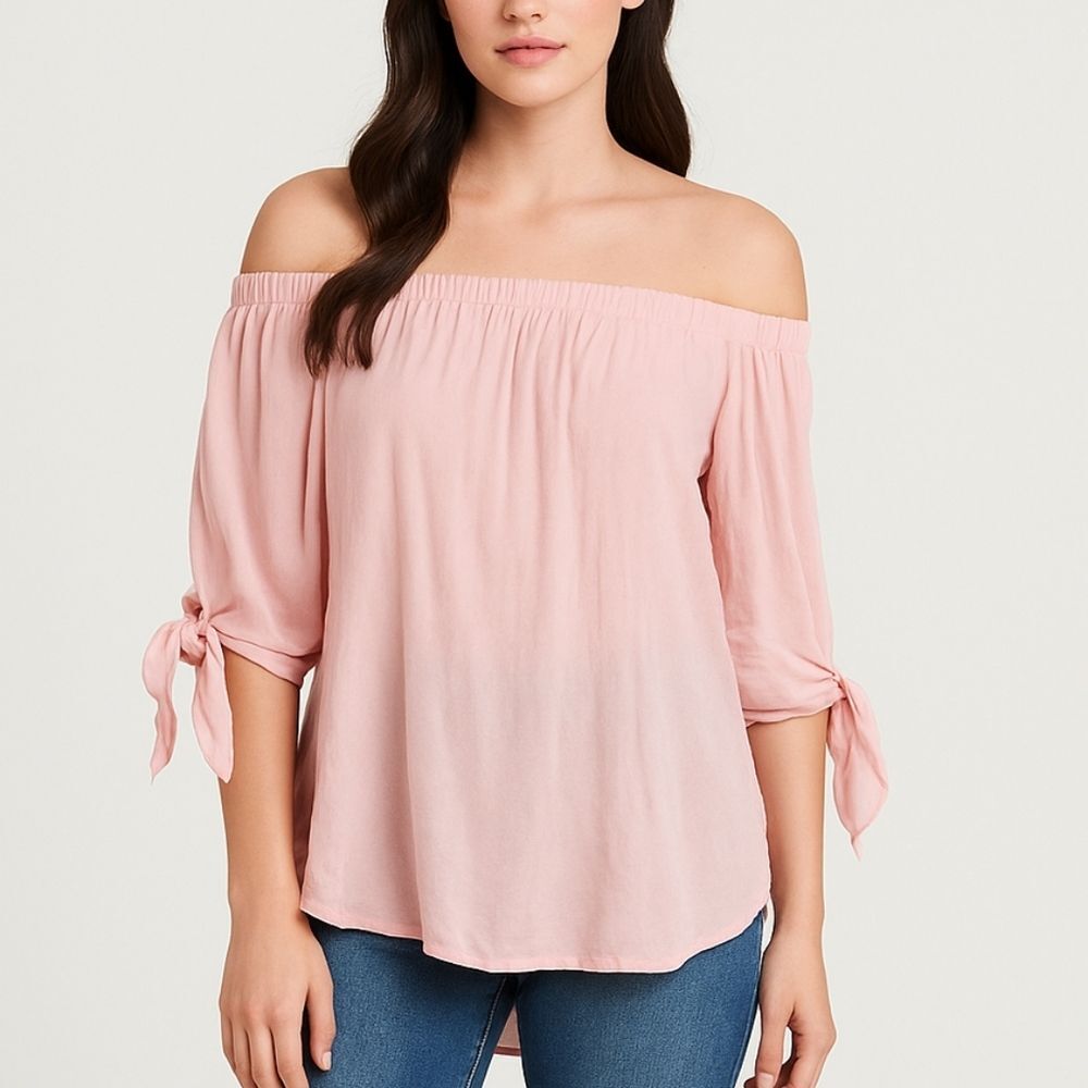 Pink Off Shoulder Peasant Blouse S Boho Cottagecore Coquette Romanic Ethereal